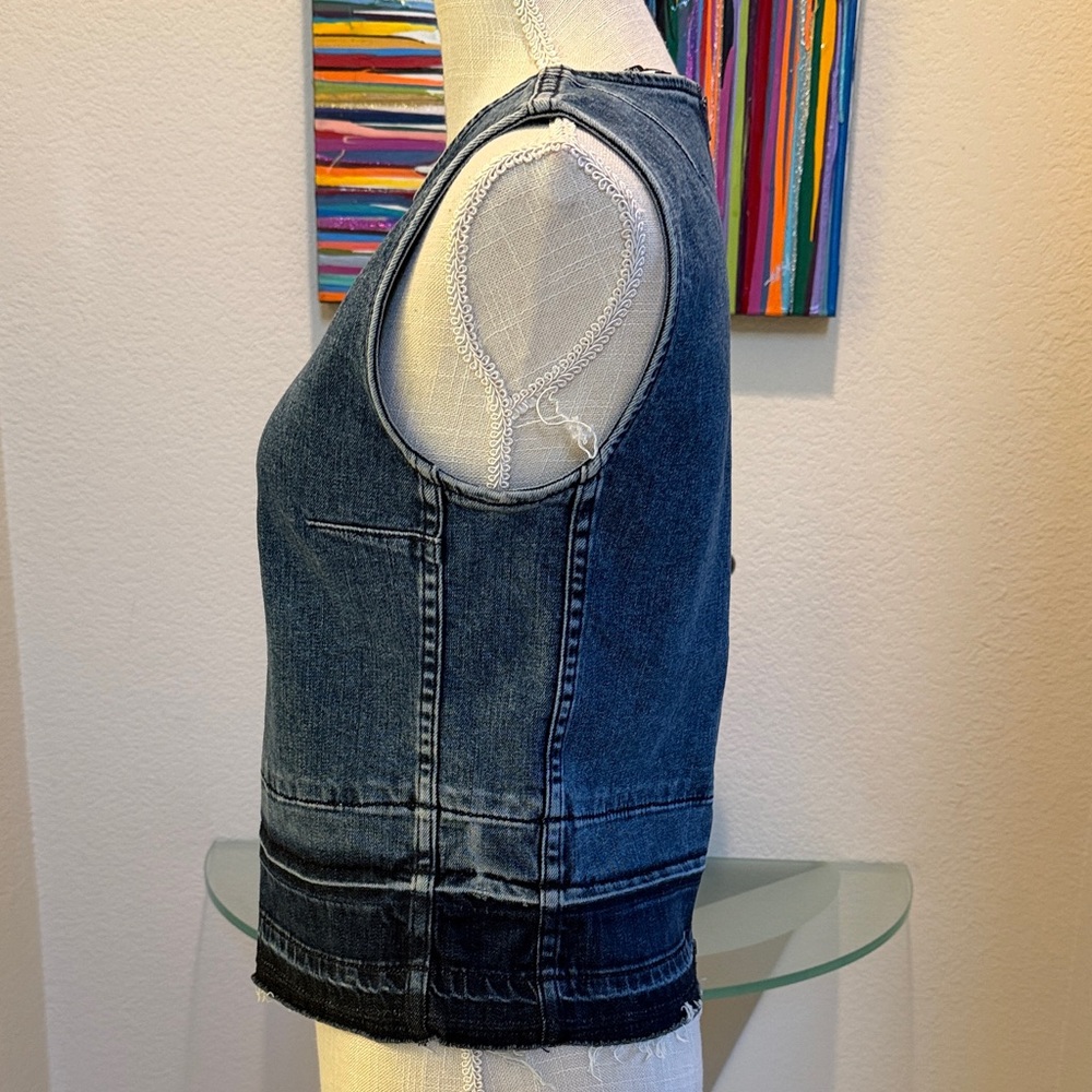 Theory Dark Indigo Denim Tank Top - Picture 3 of 9
